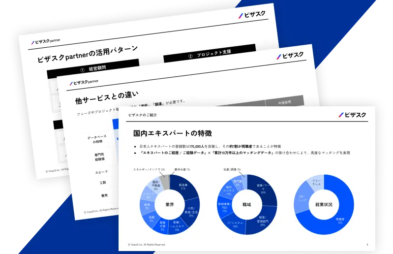 ビザスクpartner 紹介資料・活用事例集イメージ