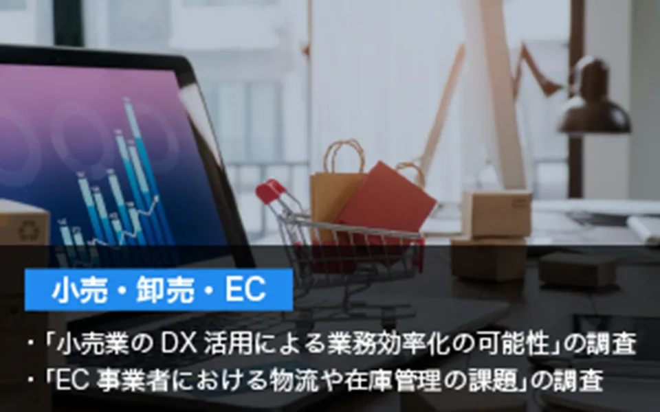 小売・卸売・EC 「小売業のDX活用による業務効率化の可能性」の調査 「EC事業者における物流や在庫管理の課題」の調査