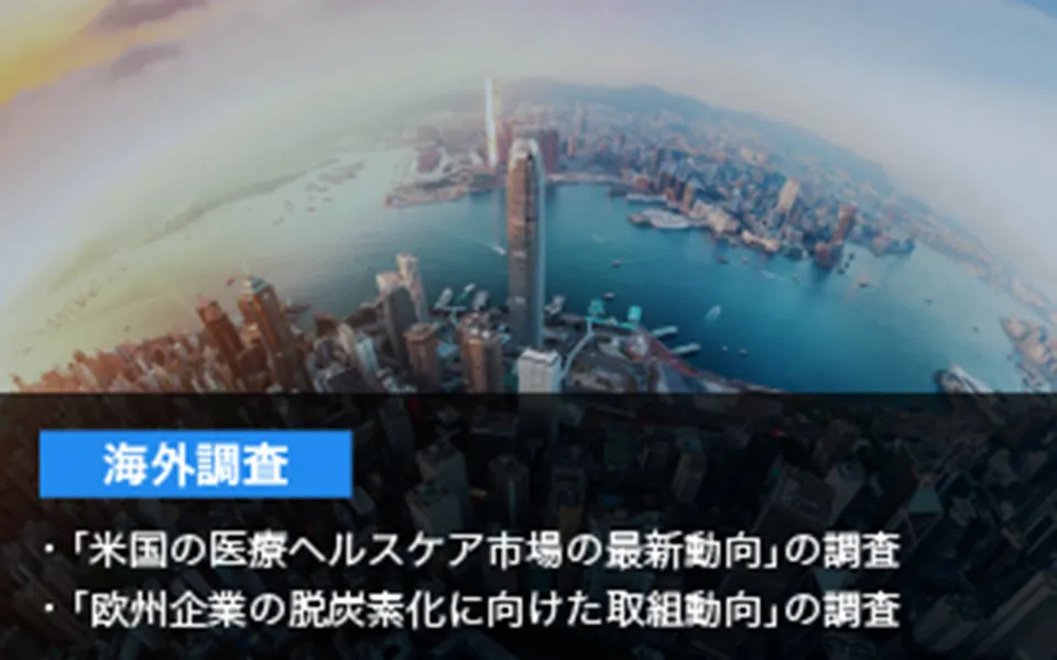 海外調査 「米国の医療ヘルスケア市場の最新動向」の調査 「欧州企業の脱炭素化に向けた取組動向」の調査